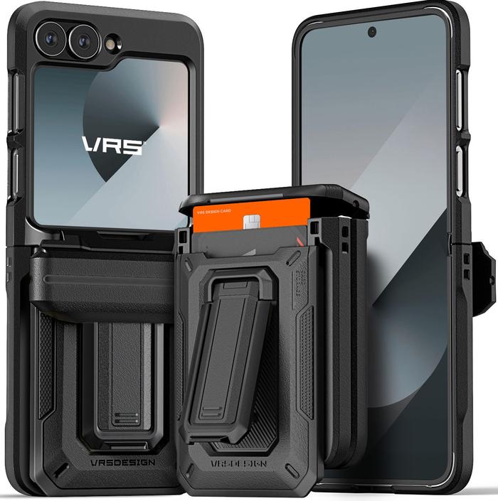 Gambar Case Samsung Galaxy Z Flip 6 VRS Design D Wallet Origin Kickstand Casing - Black/Black dari GET-WID undefined Tokopedia