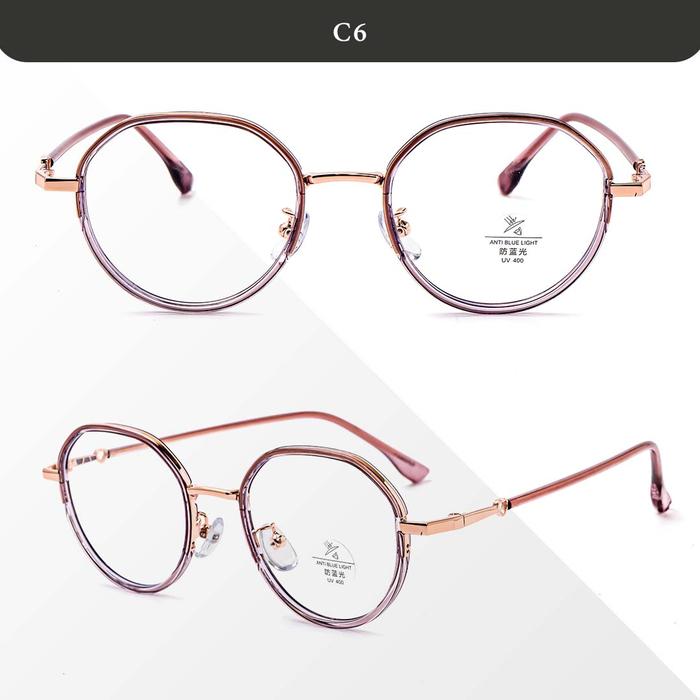 Gambar Kacamata Lensa Minus Photocromic Anti Blueray Geometric Pria Wanita TR Metal Sson Tvte M2878-2 - C6, Blueray Normal dari Sson Tvte undefined Tokopedia