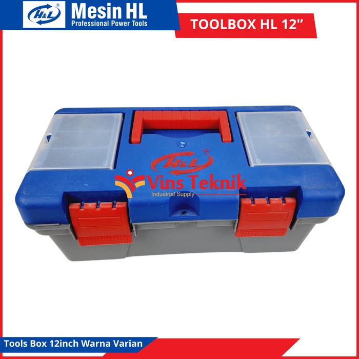 Gambar Toolbox HL Kotak Perkakas Plastik Tools Box 12inch Tool Box H&L 12" - BIRU-ABU dari VINS TEKNIK undefined Tokopedia