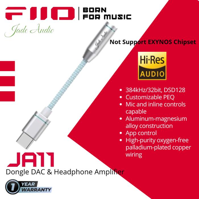 Gambar FiiO Jade Audio JA11 / JA-11 / JA 11 USB Type C to 3.5mm Earphone/Headphone DAC and Amplifier For IOS Android - Silver dari FiiO Official Store undefined Tokopedia
