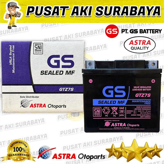 Gambar ACCU KERING ORIGINAL GS ASTRA GTZ7S HONDA VARIO 125 150 TAHUN 2013 12V - TANPA BUBBLE WRAP dari official pusat aki undefined Tokopedia