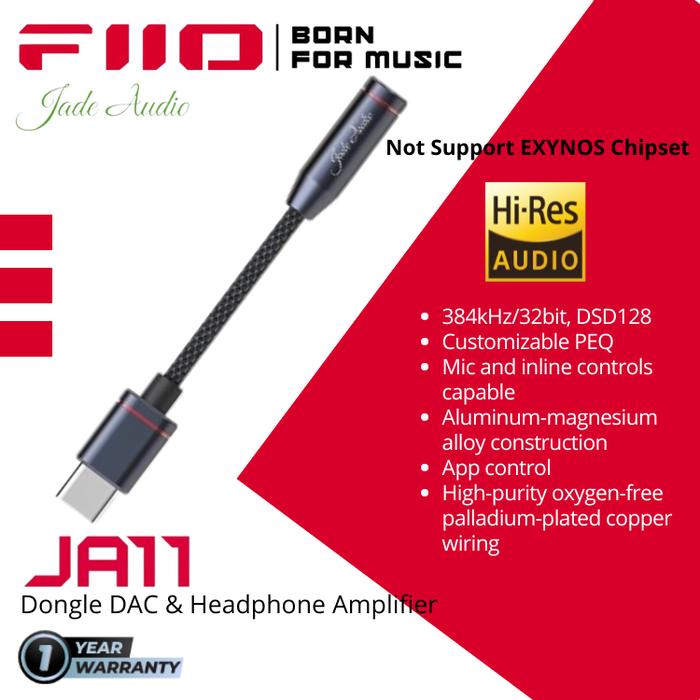Gambar FiiO Jade Audio JA11 / JA-11 / JA 11 USB Type C to 3.5mm Earphone/Headphone DAC and Amplifier For IOS Android - Black dari FiiO Official Store undefined Tokopedia