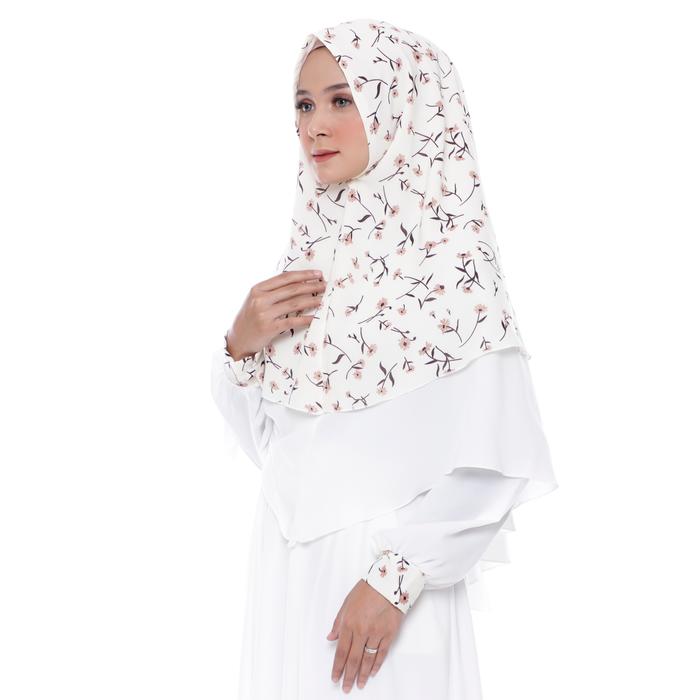 Gambar Setelan Muslim | Mikaila Syari Dusty - White| Gamis Khimar Monalisa - Putih dari Tazkia Hijab Store undefined Tokopedia