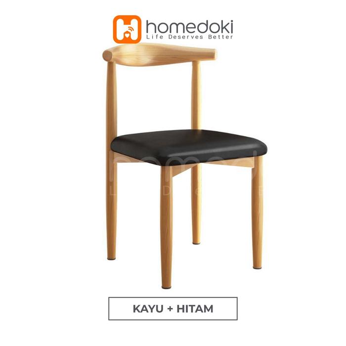 Gambar Homedoki Kursi/Kursi Makan/Kursi Kayu/Kursi Belajar/Kursi Kantor - Hitam dari Homedoki Store undefined Tokopedia