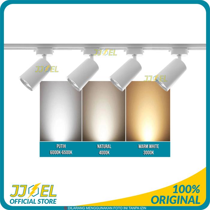 Jual Paket 1 set isi 4 lampu rel track light led lampu sorot rel 10 ...