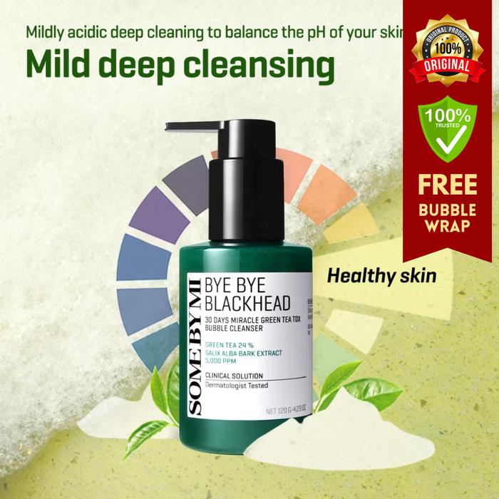 Gambar SOMEBYMI Some by Mi Me Bye Bye Blackhead Greet Tea Tox Bubble Cleanser dari yujabeauty undefined Tokopedia