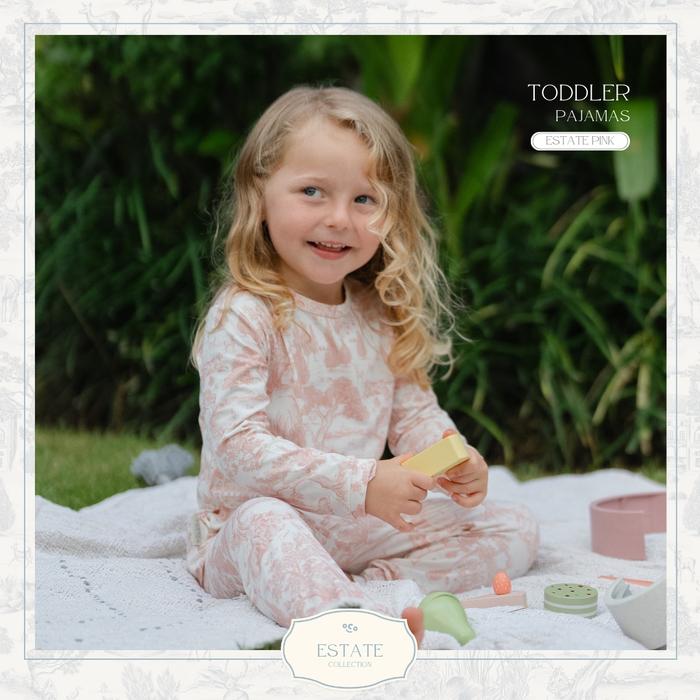 Gambar COSOCO Kids Toddler Pyjamas / Baju Tidur Set Anak Lengan Panjang Bahan TENCEL - Estate Pink, 1-2Y dari Little Hannah ID undefined Tokopedia