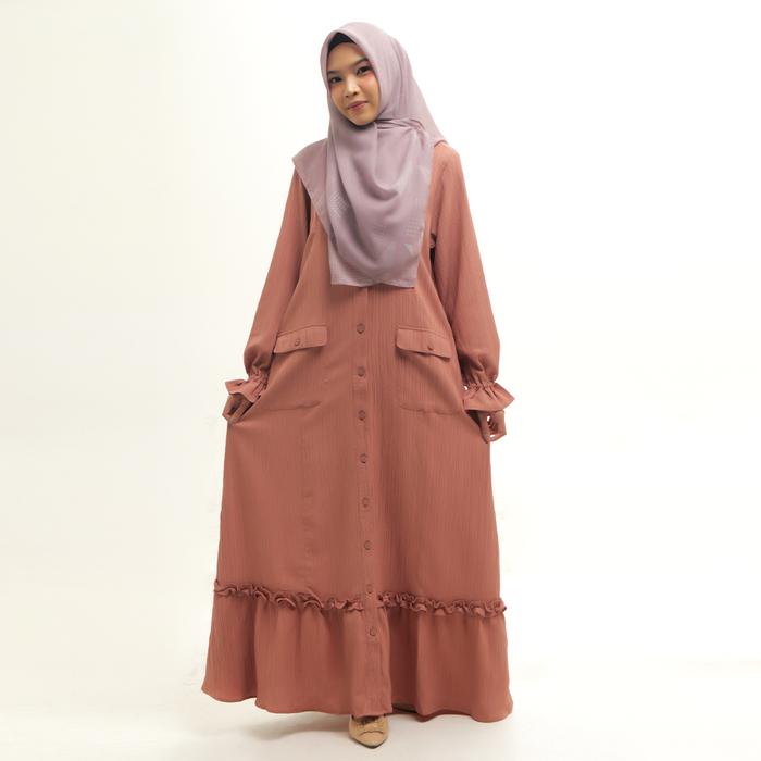 Gambar Bani Batuta - Gamis Dresslim Lengan Panjang Dara Sheva Exclusive - Peach, XS dari MOT.Fashionid undefined Tokopedia
