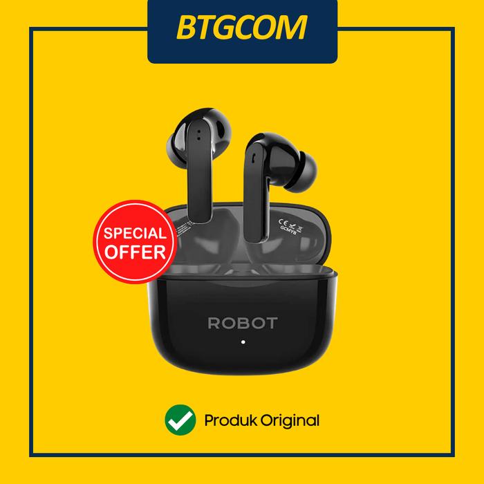 Gambar TWS ROBOT T70E ANC WIRELESS EARPHONE AIRBUDS SUPER DEEP BASS - Hitam dari btgcom undefined Tokopedia