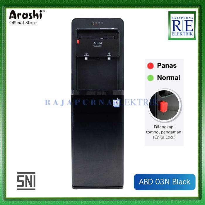Gambar ARASHI Dispenser Air Galon Bawah Multifungsi Arashi AMD 01B / 02BC Dingin Normal & Panas - ABD 03N Hitam dari Rajapurna Elektrik Indonesia undefined Tokopedia
