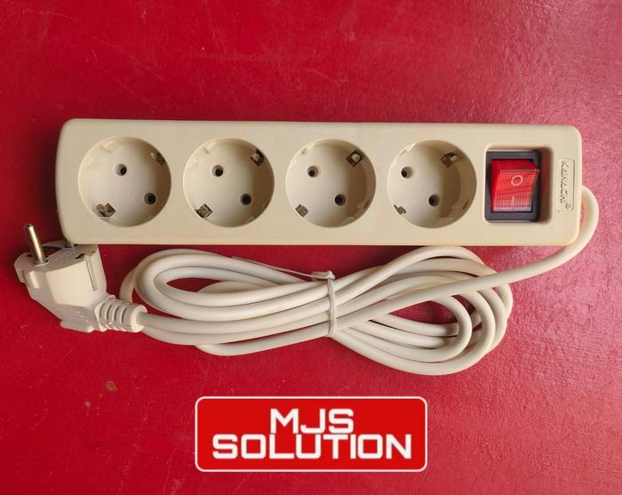 Gambar STOP KONTAK 4 LUBANG KABEL 3 METER DENGAN SAKLAR terminal kabel colok dari MJS SOLUTION undefined Tokopedia
