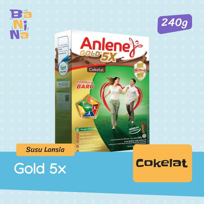 Gambar Anlene Gold 5x Rasa Cokelat, Original 240g Susu Dewasa - Lansia - Cokelat dari Banina Mom &amp; Kids Garut undefined Tokopedia