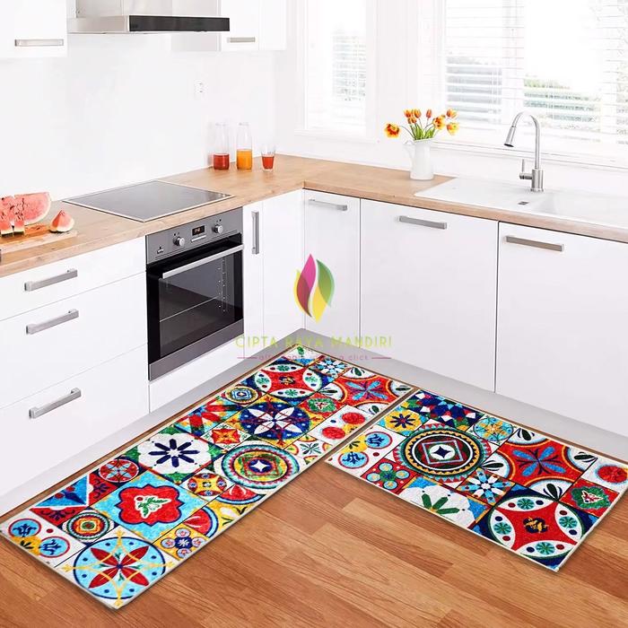 Gambar Karpet Keset Kaki Motif Modern Alas Lantai Pintu Masuk Depan Kamar Mandi Tidur Lorong Runner Panjang Dapur Set Kitchen Mat Anti Slip 2pcs - GLOSSY-05 dari Cipta Raya Mandiri undefined 5 Tokopedia