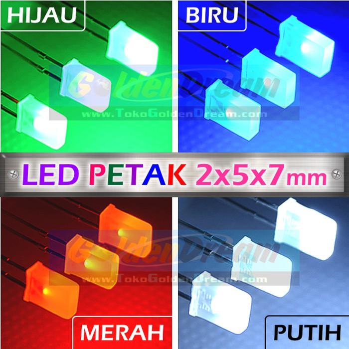 Gambar LED Petak 2x5x7mm Square Cube Light Lampu Kotak Pipih Gepeng Diffused - Biru dari Toko Golden Dream undefined Tokopedia
