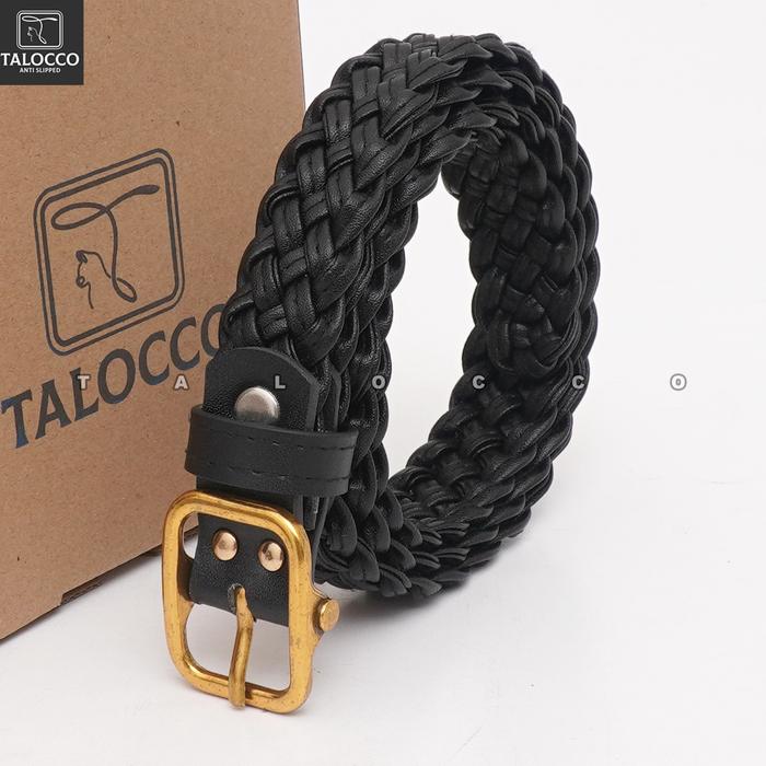 Gambar TALOCCO Ikat Pinggang Rajut Wanita Sabuk Anyam Kulit PU Vintage - Hitam dari TALOCCO undefined Tokopedia