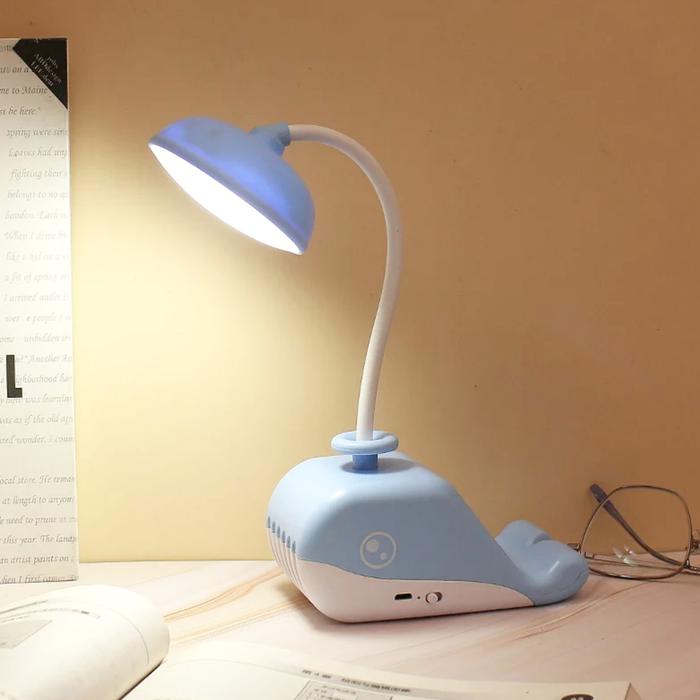Gambar lampu belajar meja led karakter hiu lucu charge usb - Biru dari Jpshopline undefined Tokopedia