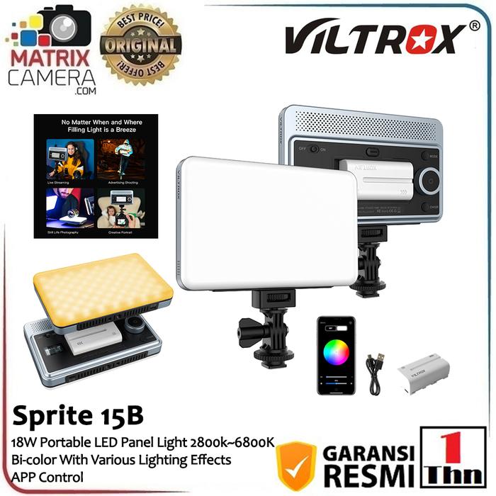 Gambar Viltrox SPRITE 15C/15B Portable RGB Bi-Color LED Video Panel Light - SPIRITE 15B dari Matrix Camera_NEW undefined Tokopedia