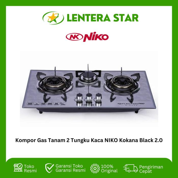 Gambar kompor tanam Niko PRO Mirror 3 tungku dari Lentera Star undefined Tokopedia