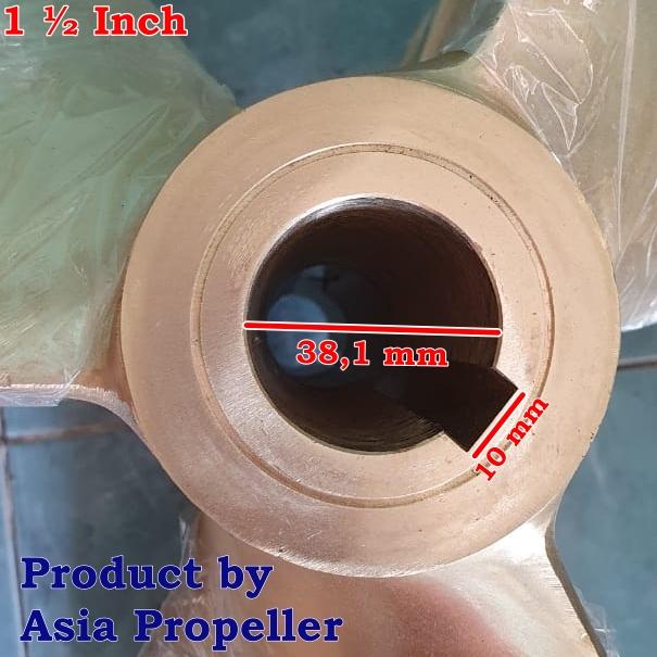 Gambar Propeller / Baling baling kapal Kuningan ukuran 21 x 17 RH 3 Daun - Asia Propeller - 1 ½ inch dari Asia Propeller undefined Tokopedia