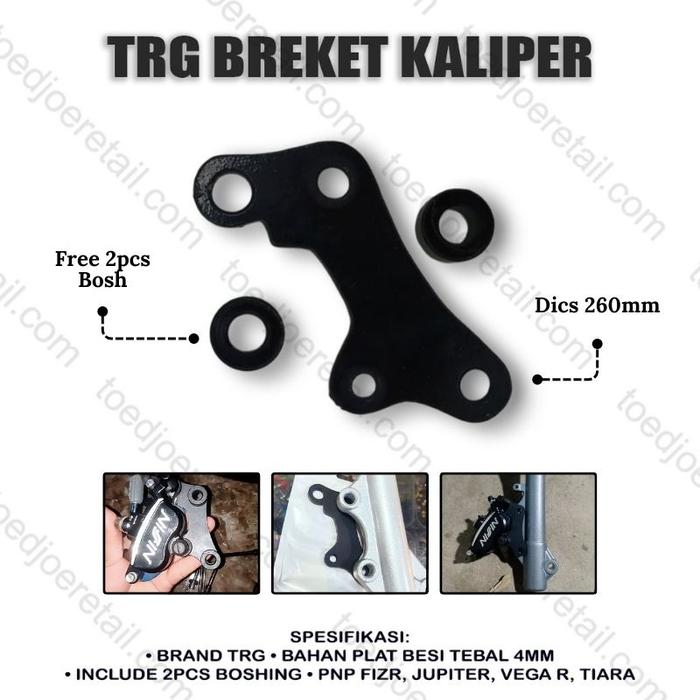 Gambar TRG Breket Kaliper Nissin Samurai 2 piston Bracket Disc 260 mm FIZ R F1ZR VEGA OLD JUPITER TIARA dari Toedjoe Retail undefined Tokopedia