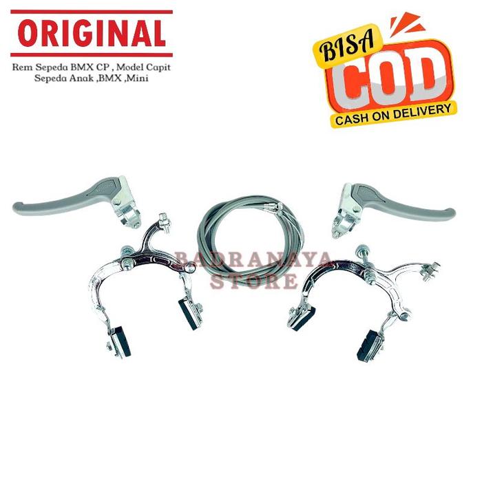 Gambar [1 Set] Rem Sepeda Anak Model Capit U Brake BMX Mini Depan Belakang - Chrome Silver dari Badranaya Store_NEW undefined Tokopedia