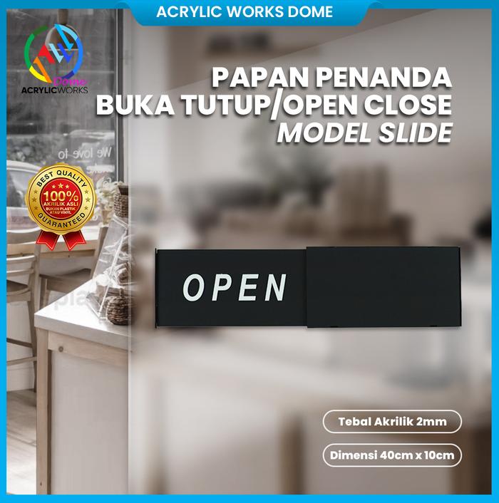 Jual Akrilik Open Close: Penanda Buka Tutup Elegan Open Close Sign ...