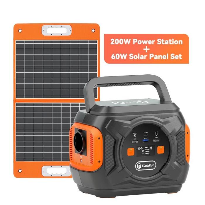 Gambar NEW 260W/300W | Flashfish Genset Mini Portable Solar Portable Power Station Camping Solor Cell Power bank Besar - A301+60W Panel dari zoracare undefined Tokopedia