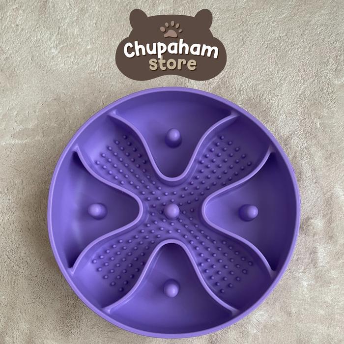 Gambar Chupa Cross Slow Feeder / Silicone Dog Bowl / Tempat Makan Mangkok Piring Anjing Kucing Silikon - Purple dari chupahamstore undefined Tokopedia