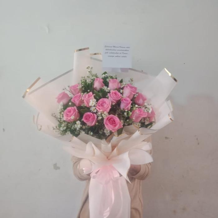 Gambar Bucket bunga mawar fresh pink tua bunga asli fresh flower bouquet dari PT FRESH CUT FLOWER undefined Tokopedia