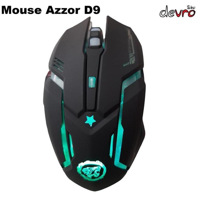 Gambar Mouse Gaming Wireless RGB Light 7 Color 2000 DPI Rechargerable - AZZOR D9 - Full Hitam dari tole-store undefined Tokopedia