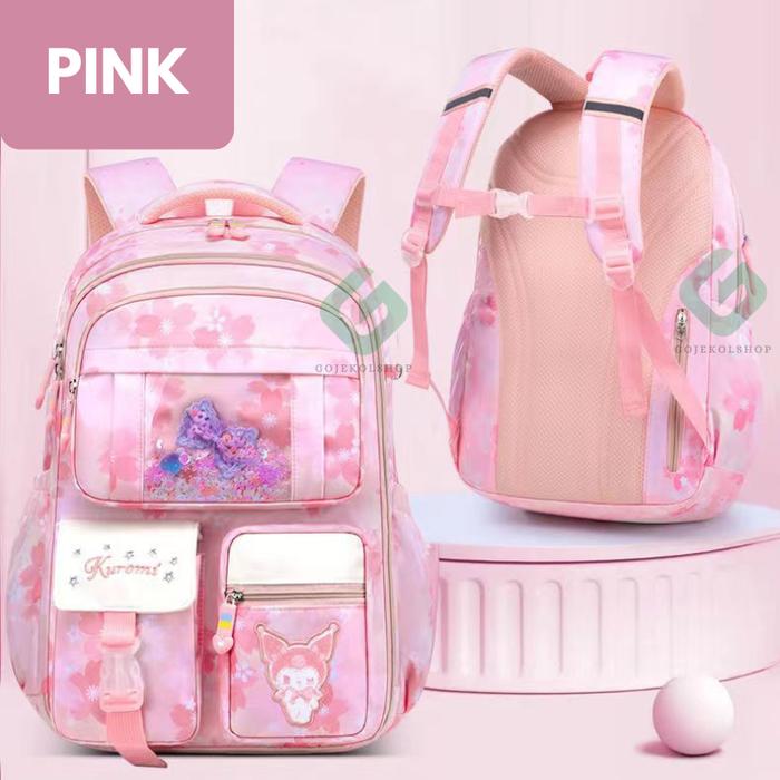 Gambar Tas Sekolah Tas Ransel Anak Perempuan SD SMP SMA Anti Air - KS180-PINK dari gojekolshop undefined Tokopedia