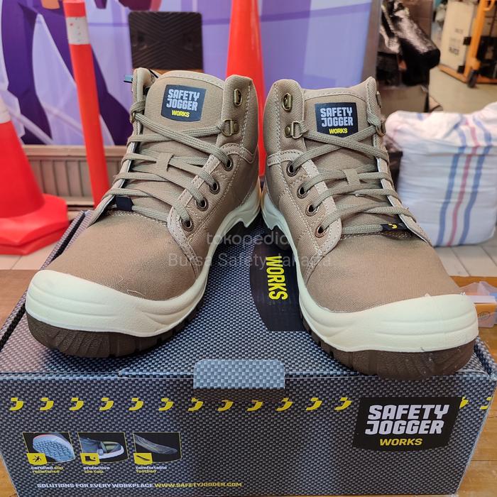 Gambar SEPATU SAFETY JOGGER type DESERT CREAM S1P SRC - CREAM dari Sat set safety_NEW undefined Tokopedia