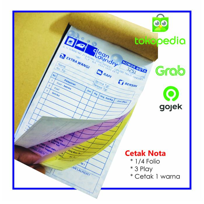 Gambar CETAK NOTA 1 RIM 3 PLY / RANGKAP ( Custom NCR INVOICE BON ) BUKU NOTA dari sahabat priint undefined 5 Tokopedia