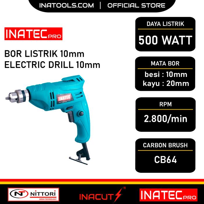 Gambar BOR LISTRIK 10MM INATEC PRO NA 60VP dari INATEC PRO (OFFICIAL STORE) undefined Tokopedia