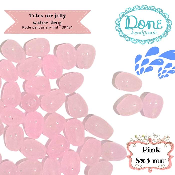 Gambar Done handymade manik tetes air jelly water drop beads manik manik tetes air polos diy meronce sk431 tear drop beads - pink dari Done Handymade undefined Tokopedia