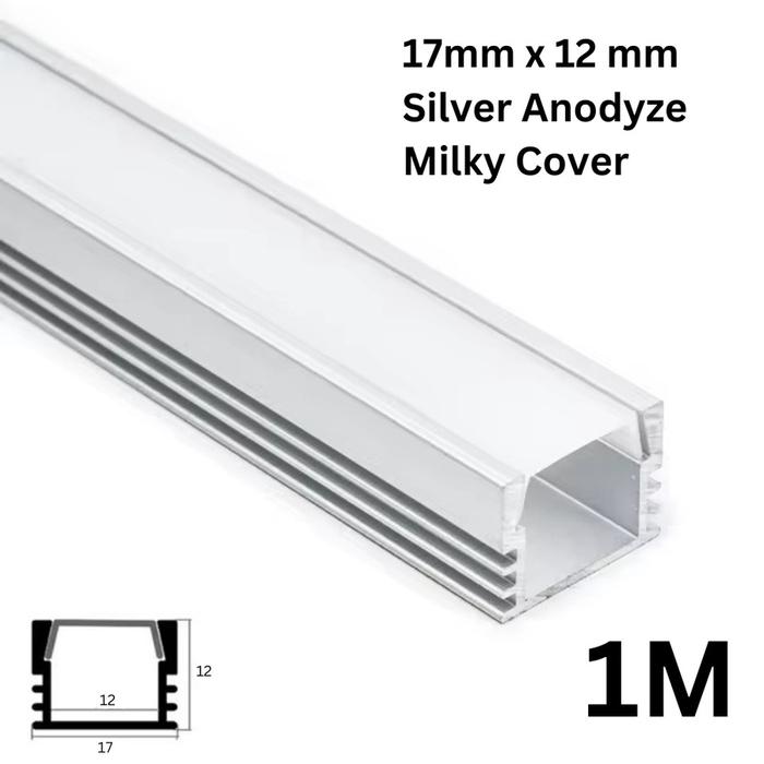 Gambar Aluminium Profile 1 Meter Kap Housing LED Strip Cover Ledstrip Bahan Tebal Tipe Sudut Siku Sayap Lurus Tinggi Pendek Warna Silver Black Hitam 1M - 17X12 1M SILVER dari Rekomen LED Store undefined Tokopedia