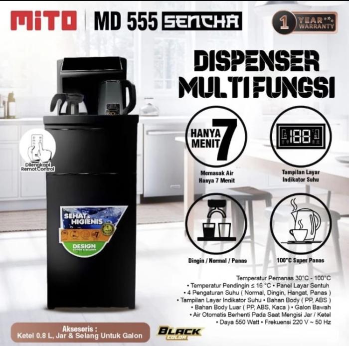 Gambar Mito Dispenser Galon Bawah MD555 Sencha - Dispenser Mito Galon Bawah MD 555 - Hitam dari Take Me Out undefined Tokopedia