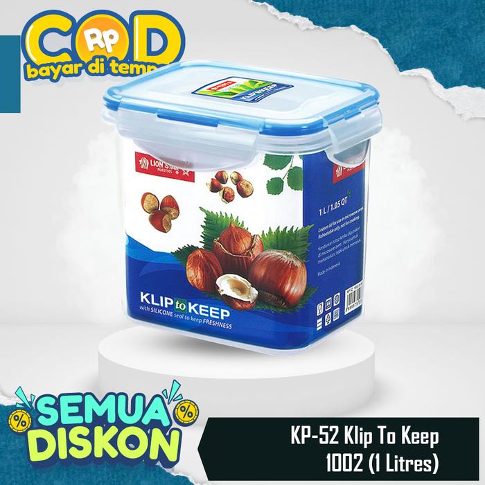 Gambar MICTON Lion Star Premium Kotak Bekal Cemilan Snack Klip to Keep KTK Penyimpanan Kulkas Sealware 4 Sisi Microwave Safe OK Aman LS LionStar Plastik Berkualitas Murah Tahan Lama Anti Pecah Kontainer Toples Penyimpanan Dapur Wadah Tempat Penyimpanan Botol - KP-52 1LITER dari Micton Store undefined Tokopedia
