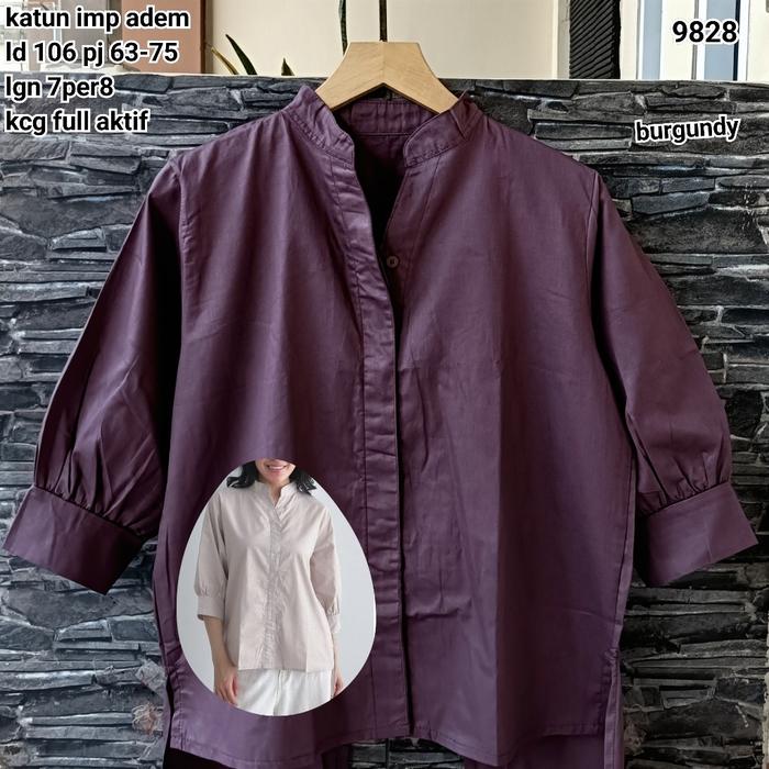 Gambar atasan katun imp ld 106 burgundy, biru, milo (9828) dari DovaFashionShop undefined Tokopedia