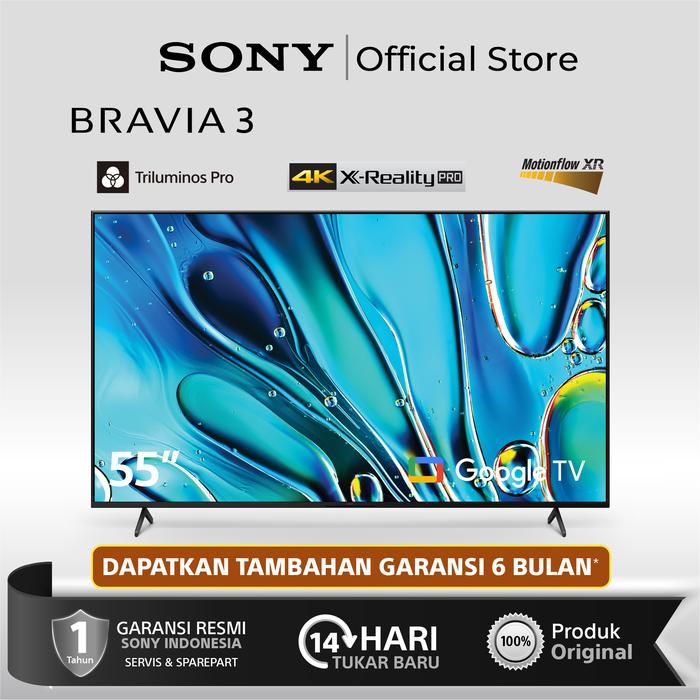 Gambar SONY BRAVIA 3 K-55S30 K55S30 55 Inc 4K Ultra HD Google TV Sony Smart TV - Unit TV dari Sony Center Official undefined Tokopedia