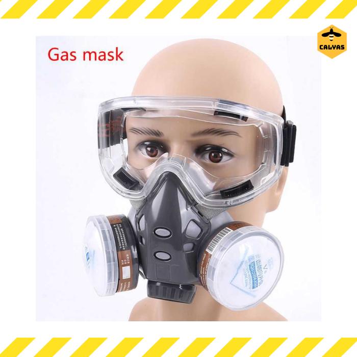Gambar Masker Cat / Masker Gas Respirator Lab Mask Fogging Spraying Safety Industrial Mask - Fullface Set dari CALYAS2024 undefined Tokopedia
