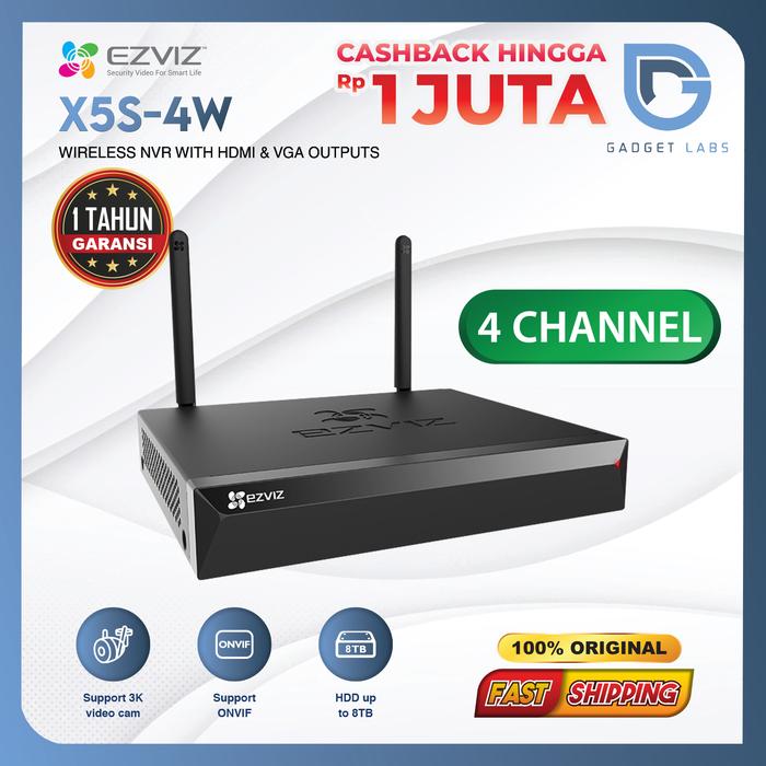 Gambar EZVIZ NVR Wireless X5S-8W 8 Channel / X5S-4W 4 Channel Support ONVIF Bundle HDD Up To 8TB -  X5S-4W  dari Gadget Labs undefined Tokopedia
