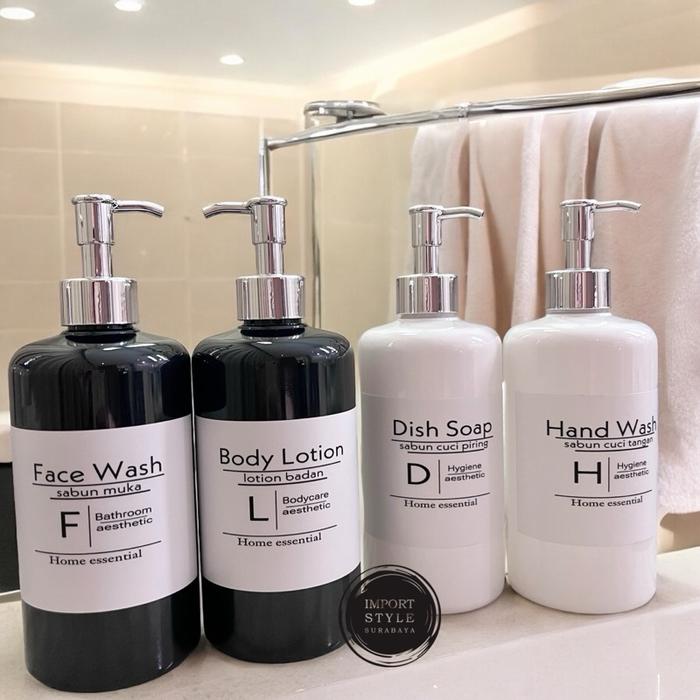 Sabun Simple Jual botol N28 HITAM PUTIH 500ML SIMPLE DESIGN PUMP SILVER GOLD LUXURY ...