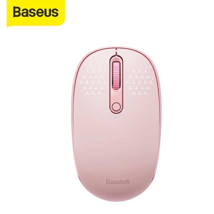 Gambar Baseus F01B Wireless Mouse Tri-Mode 2.4GHz Bluetooth 5.0 Silent Click - Merah Muda dari Bharata Komputer undefined Tokopedia