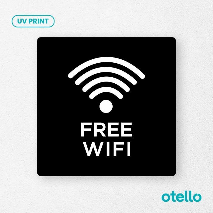 Gambar NEW ORII FREE WIFI SIGN BOARD GRATIS WI-FI ACRYLIC SIGNAGE AKRILIK LABEL STIKER - Persegi Hitam, 15 cm dari Madhana Store undefined Tokopedia