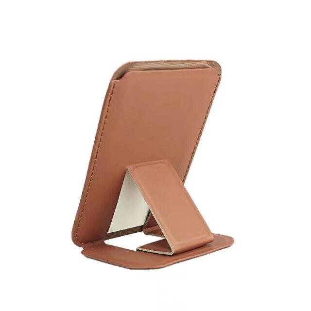 Gambar magnetic magsafe card holder iphone 12 13 14 15 with kick stand - brown dari AR-MART-ACC undefined Tokopedia