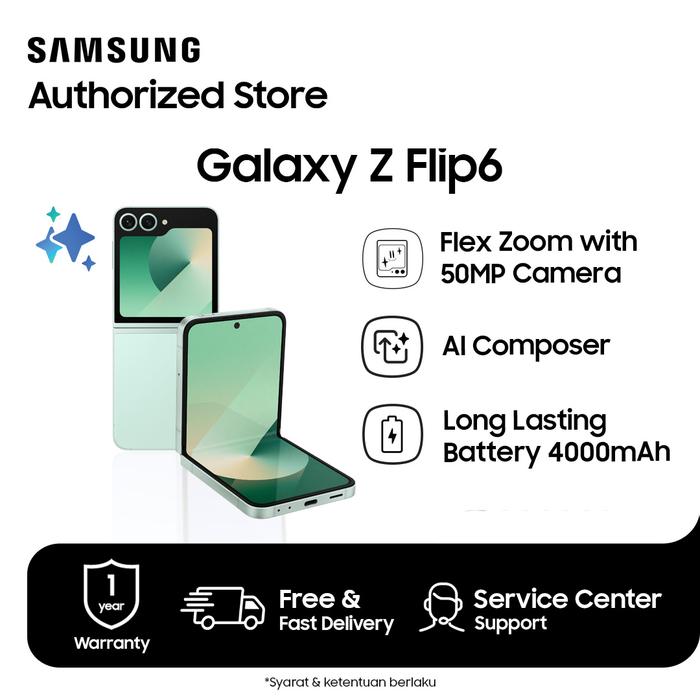Gambar Samsung Galaxy Z Flip6 5G 12/256GB Smartphone AI - Mint dari Smile - Galaxy Authorized undefined Tokopedia