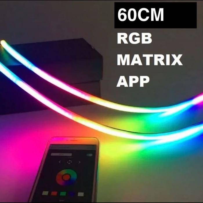Gambar Lampu LED Alis DRL Flexible Matrix WRGB App 60CM RGB Matrix DC 12V Soft Light Tanpa Bintik dari MV Moto Variasi undefined Tokopedia