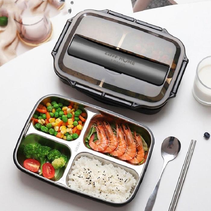 Gambar Tempat Makan Stainless Steel Lunch Box Kotak Makan BPA Free - 4 Grid 1000 ml dari ZoMi Official Shop undefined Tokopedia