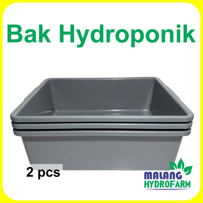 Gambar Bak Hydroponik Persegi Panjang 4 pcs baskom segi plastik sayur sayuran buah hidroponik wick system - 2 pcs dari Malang Hydrofarm undefined Tokopedia